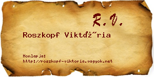 Roszkopf Viktória névjegykártya